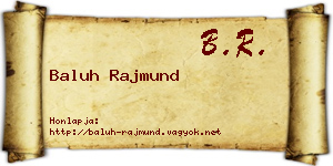 Baluh Rajmund névjegykártya